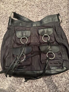 Banana Republic Black Shoulder Bag with Ring Accents
